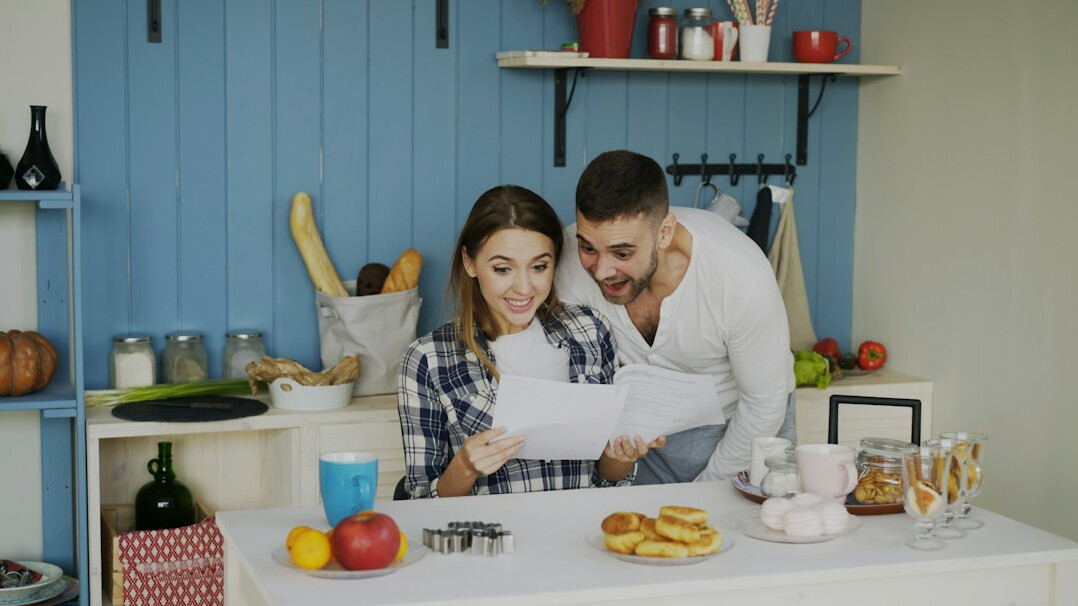 couple reviewing monthly budget