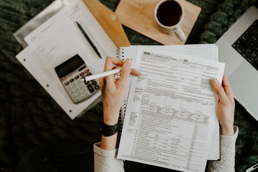 person reviewing finances