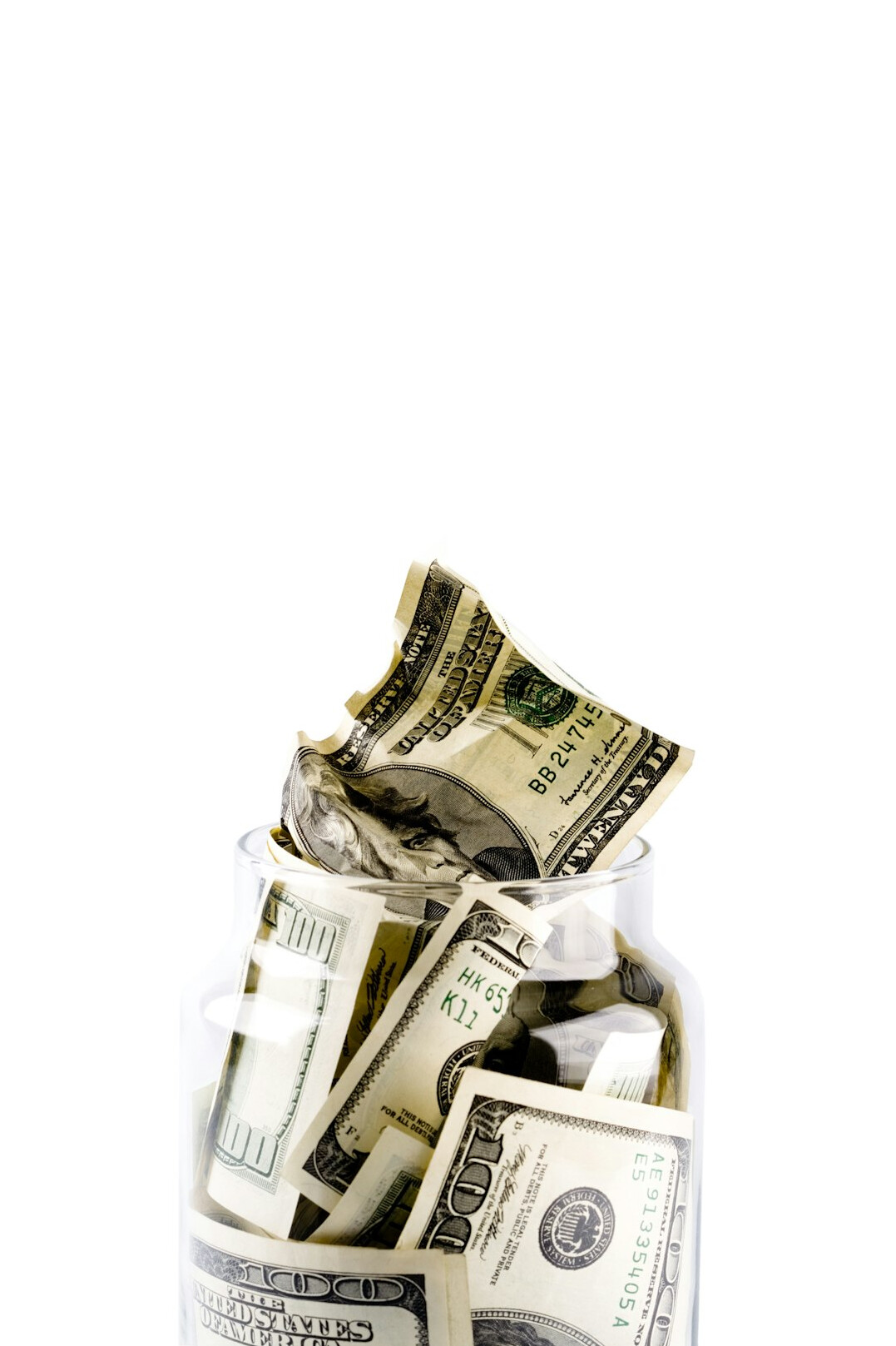 emergency fund jar with coins